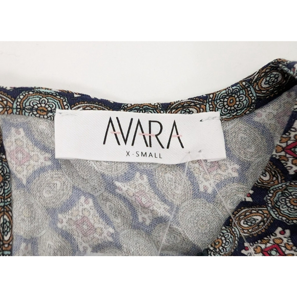 NWT Avara Fulton Floral Top Blouse Multi Color Sz XS Boho Peasant Mixed Print - Picture 8 of 13